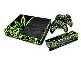 Xbox ONE Designfolie für Konsole + 2 Controller + Kamera Sticker Skin Set - glowing Weed Cannabis